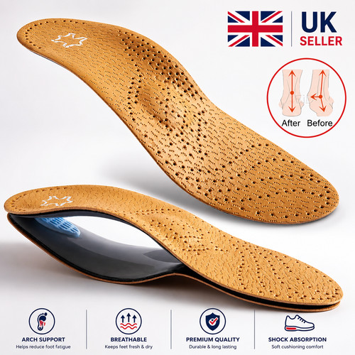 Leather orthopedic insoles - leather,